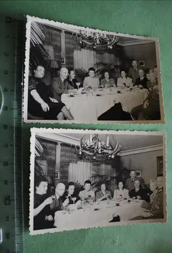 zwei tolle alte Fotos Familienfeier - Soldat mit Nahkampfspange, EK I, ISA
