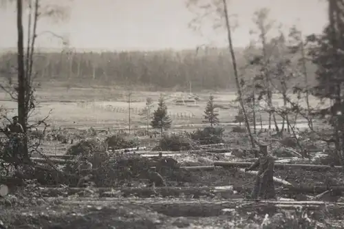 tolles altes Foto - Soldaten am Holzfällen - Hintergrund Schützengräben ???