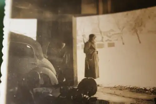 tolles altes Foto - Wachposten - Motorräder - 1940