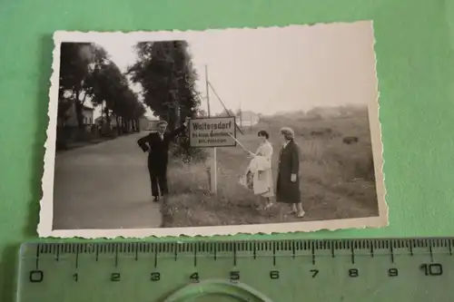 tolles altes Foto  Ortsschild  Waltersdorf - Bez. Potsdam - 1960