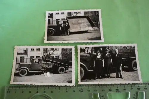 drei tolle alte Fotos - Oldtimer LKW Kipplaster - Marke ??? - Zwickau