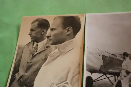 vier tolle alte Fotos - Pilot und alte Flugzeuge 1936 Franz Eichinger ?