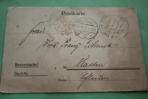 interessante alte Postkarte - Bezirkskommando Montjoie - 1918