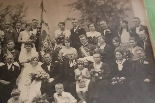 tolles altes Grupenfoto - Hochzeitsgesellschaft - Studenten, Männer mit Orden