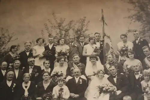 tolles altes Grupenfoto - Hochzeitsgesellschaft - Studenten, Männer mit Orden