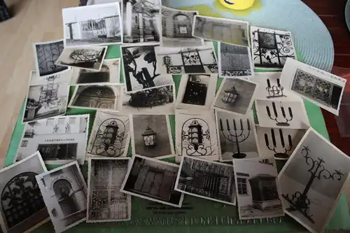 32 tolle alte Fotos - Schmiedekunst - Gittertore , Kerzenständer usw. 1910-30 ?