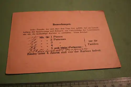 tolle alte Legitimationskarte Kurort Berneck i.F.   von 1927