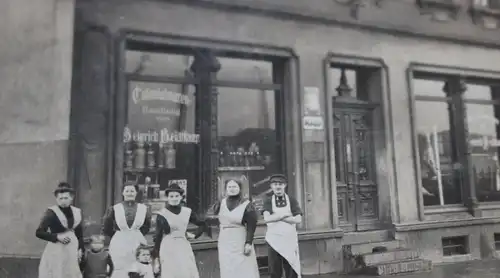 tolles altes Foto - Geschäftsgebäude  Colonialwaren  Heinrich Heidtkamp 1910-20?