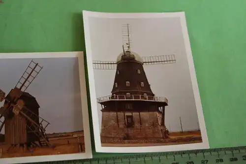 drei tolle alte Fotos - zwei in Farbe - Windmühlen -  1969