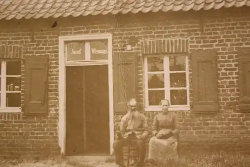 tolles altes Foto - altes Haus - Glas-Oberlicht mit Namen Josef Wismans