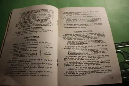 tolles altes Heft - Grundsätze des Jugendrechts, Familienrechts usw. 1928