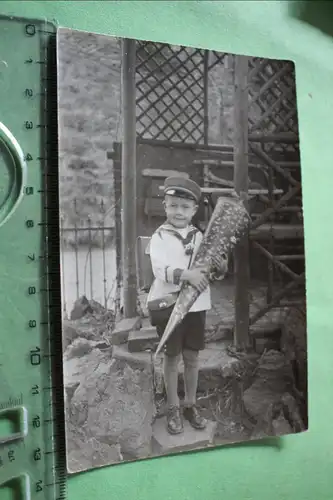tolles altes Foto - Junge mit Schultüte - Einschulung 1910-20 ??
