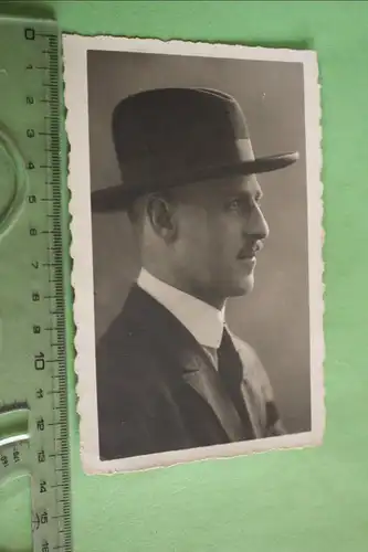 tolles altes Foto -  Portrait eines Mannes mit Hut - 1925  Rüdesheim 