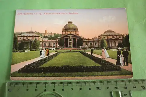 tolle alte Karte - Bad Homburg - Kaiser Wilhelmsbad u - Denkmal 