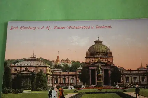 tolle alte Karte - Bad Homburg - Kaiser Wilhelmsbad u - Denkmal