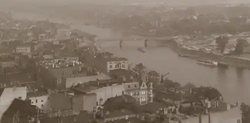 drei tolle alte Negative - Luftaufnahmen einer Stadt - Fluß - 30-40er Jahre ??