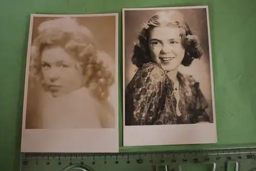 zwei tolle alte Fotos - Portraits hübsche junge Frau - 40-50er Jahre 