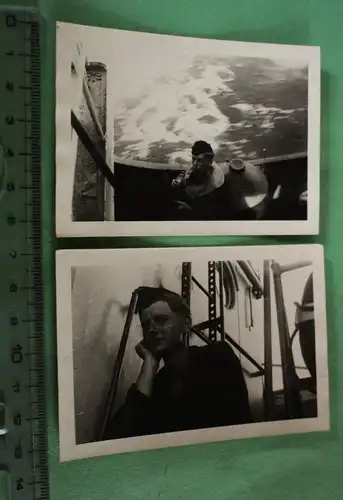 zwei tolle alte Fotos eines Matrosen - Kriegsmarine - Küstenkanal 