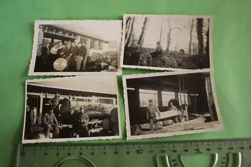 vier tolle alte Fotos - Holz - Sägerei - Sägewerk ??? 50-60er Jahre ?