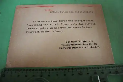 tolle alte Karte vom Bevollmächtigen des Volkskommisariats der UdSSR Berlin 1932