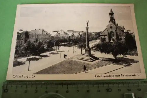 tolle alte Karte - Oldenburg i.O.  - Friedensplatz mit Friedenssäule