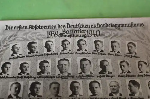 tolles altes Foto - erste Absolventen - Banatia - Temeschburg - Rumänien 1940
