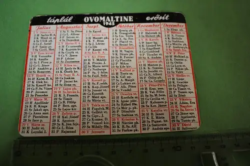 toller alter Handkalender von Ovomaltine - 1945 - Schweiz