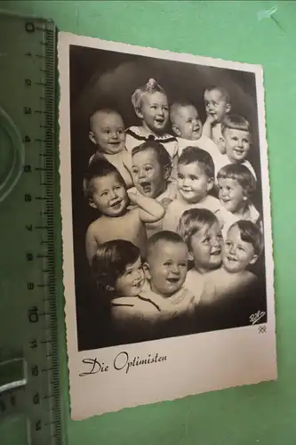 tolle alte Karte viele Kinderköpfe - Die Optimisten - 1937