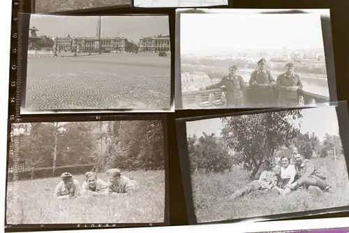 6 tolle alte Negative Soldaten der Luftwaffe - Frankreich ??? großer Platz ?