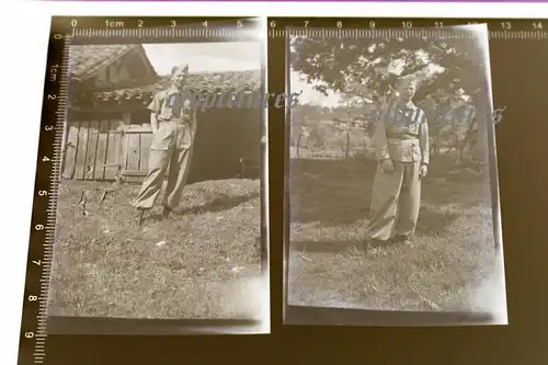 2 tolle alte Negative Soldat der Luftwaffe  Uniform Südfront ?? 