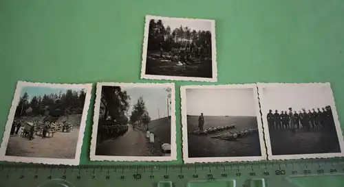 fünf tolle alte Fotos - Soldaten bei Ausbildung ??? zwei handcoloriert 