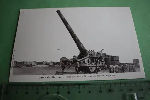 tolle alte Karte - Geschütz  Camp de Mailly -340 m/m Geschütz  - Frankreich