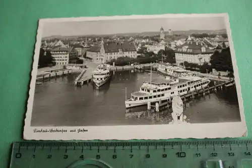 tolle alte Karte - Lindau Hafen - 30-40er Jahre