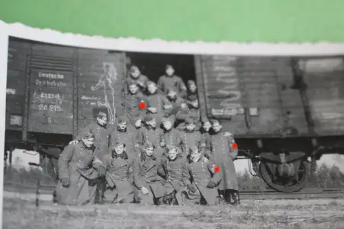 drei tolle alte Fotos - Soldaten Waggons - Heim nach Berlin  - sexy Bemalung