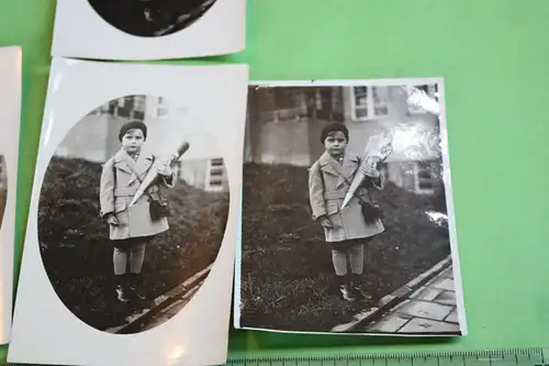 vier tolle alte Fotos - kleiner Junge mit Schultüte - Berlin 1931