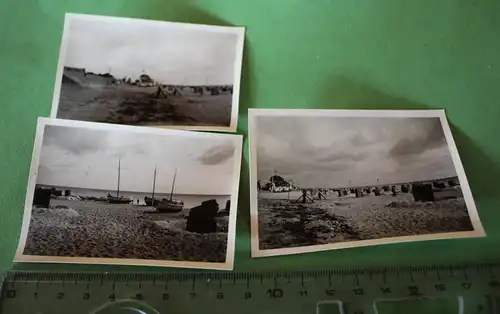 drei tolle alte Fotos - Strand Gebäude - Ort ???? 20-30er Jahre ???