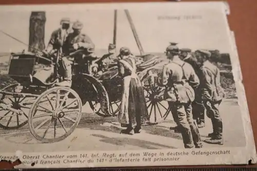 alte Feldpostkarte  - gefangener französischer Oberst Chantier - 1915
