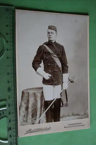 tolles altes Kabinettfoto - Student mit Glockenschläger - Charlottenburg 