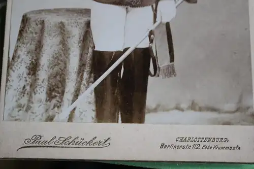 tolles altes Kabinettfoto - Student mit Glockenschläger - Charlottenburg