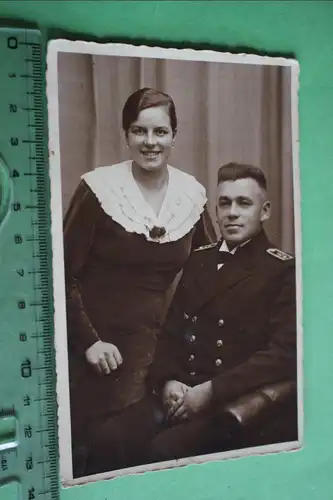tolles altes Foto - Marine-Offizier ??? mit Frau - Wilhelmshaven 1935