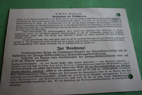 tolle alte Karte der Berufsgenossenschaft für gewerbsm. Fahrzeughaltugen 1933