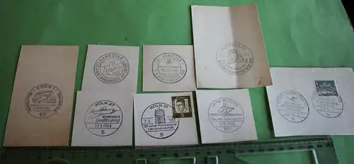 acht interessante alte Sonderstempel 60er Jahre 