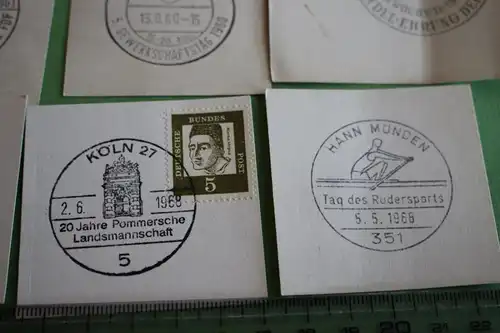 acht interessante alte Sonderstempel 60er Jahre