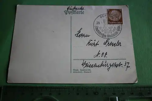 interessante alte Karte mit Sonderstempel Berlin Besuch Mussolini 1937