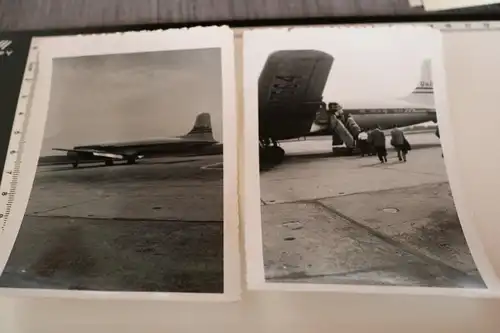 zwei tolle alte Fotos - Passagierflugzeug der Unites Air Line - Mainliner