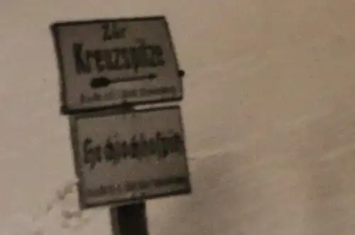 tolles altes Foto - Schild im Schnee - zur Kreuzspitze  - Vent Ötztal 1933