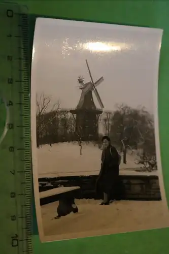 tolles altes Foto - Windmühle - Ort ???  - 50-60er Jahre ???