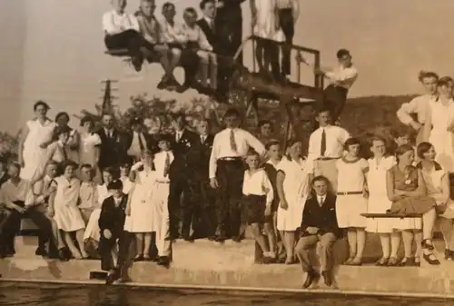 tolles altes Foto - viele Personen - Freibad ? - Göttingen - 1920-30 ???