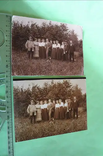 zwei tolle alte Fotos - Jagd-Gesellschaft - Jäger - Gewehre 1900-1920 ??