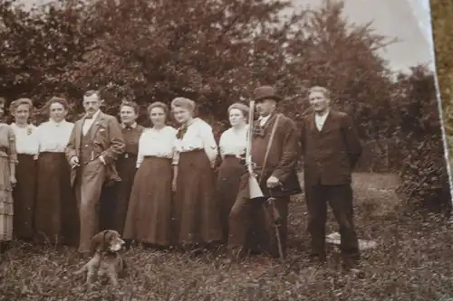 zwei tolle alte Fotos - Jagd-Gesellschaft - Jäger - Gewehre 1900-1920 ??